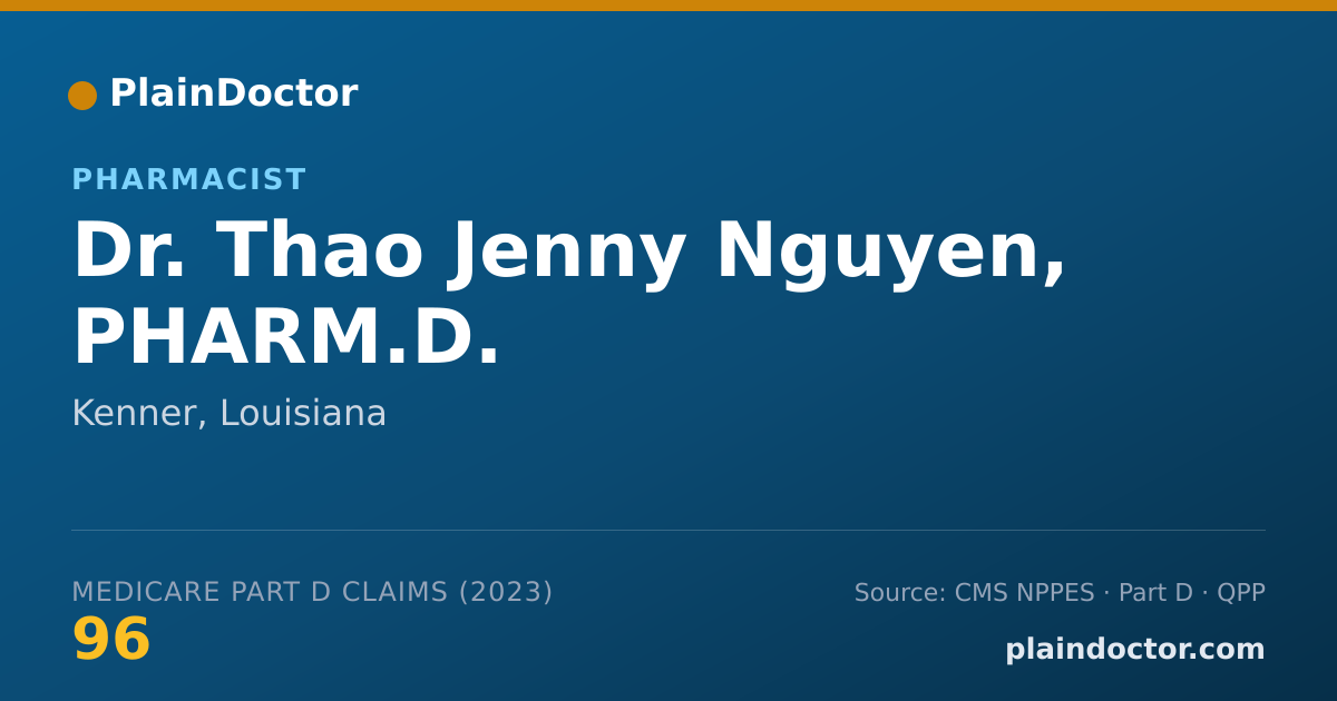 Shareable card for Thao Jenny Nguyen, PHARM.D. - Pharmacist, Kenner, LA