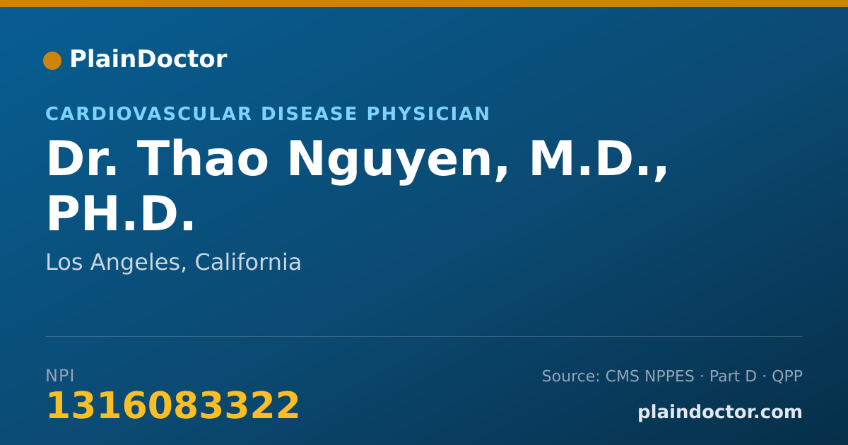 Shareable card for Thao Nguyen, M.D., PH.D. - Cardiovascular Disease Physician, Los Angeles, CA
