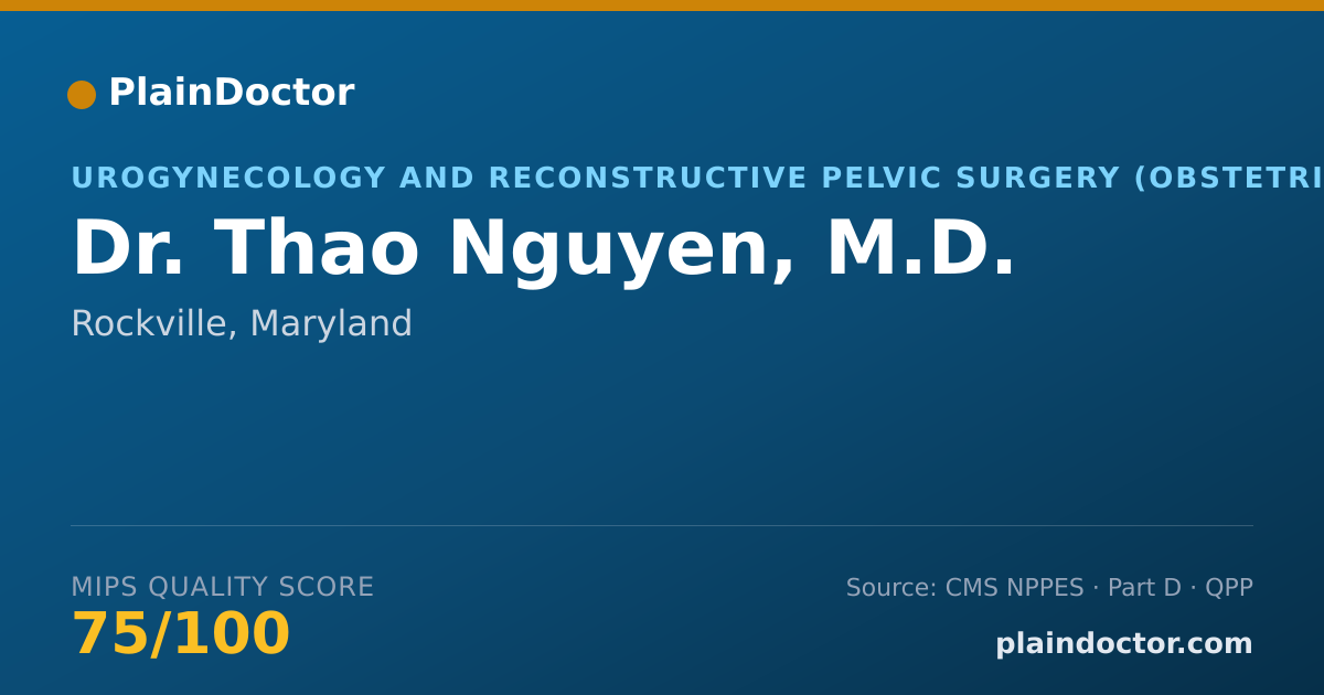 Shareable card for Thao Nguyen, M.D. - Urogynecology and Reconstructive Pelvic Surgery (Obstetrics & Gynecology) Physician, Rockville, MD