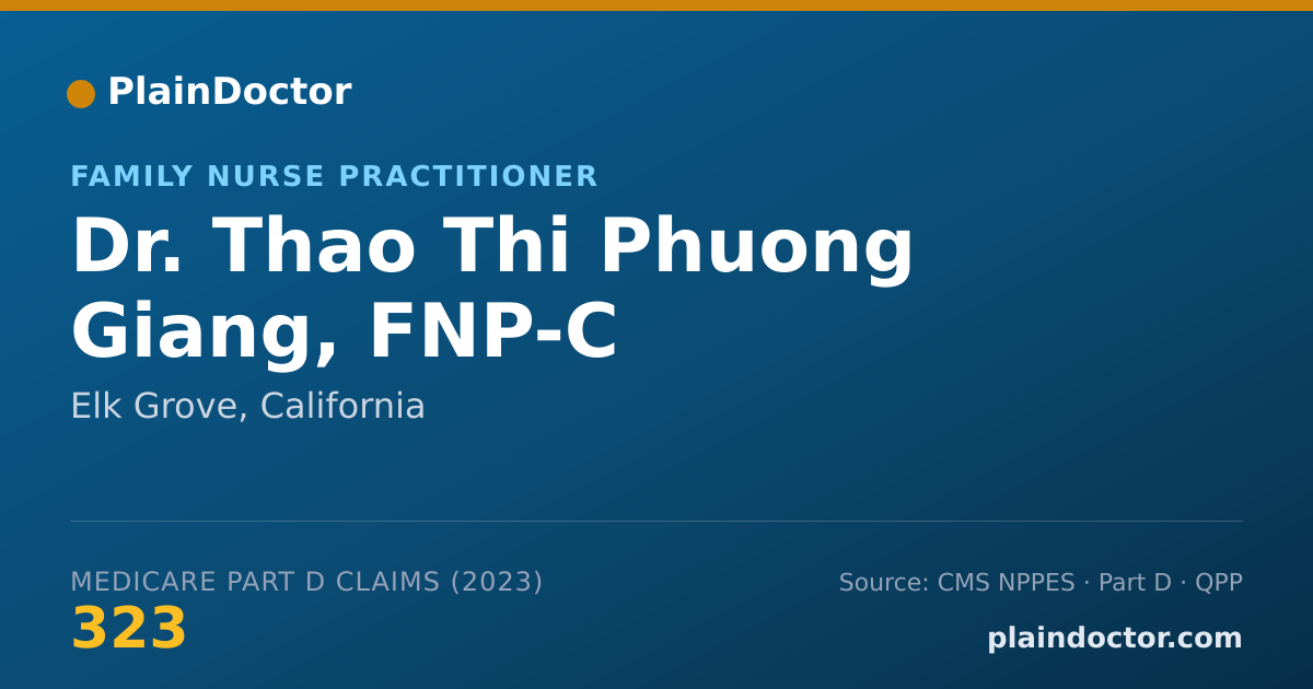 Shareable card for Thao Thi Phuong Giang, FNP-C - Family Nurse Practitioner, Elk Grove, CA