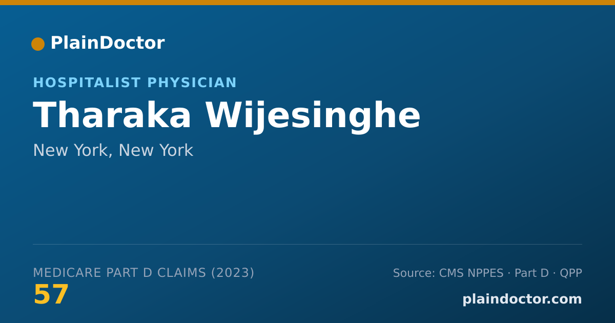 Shareable card for Tharaka Wijesinghe - Hospitalist Physician, New York, NY