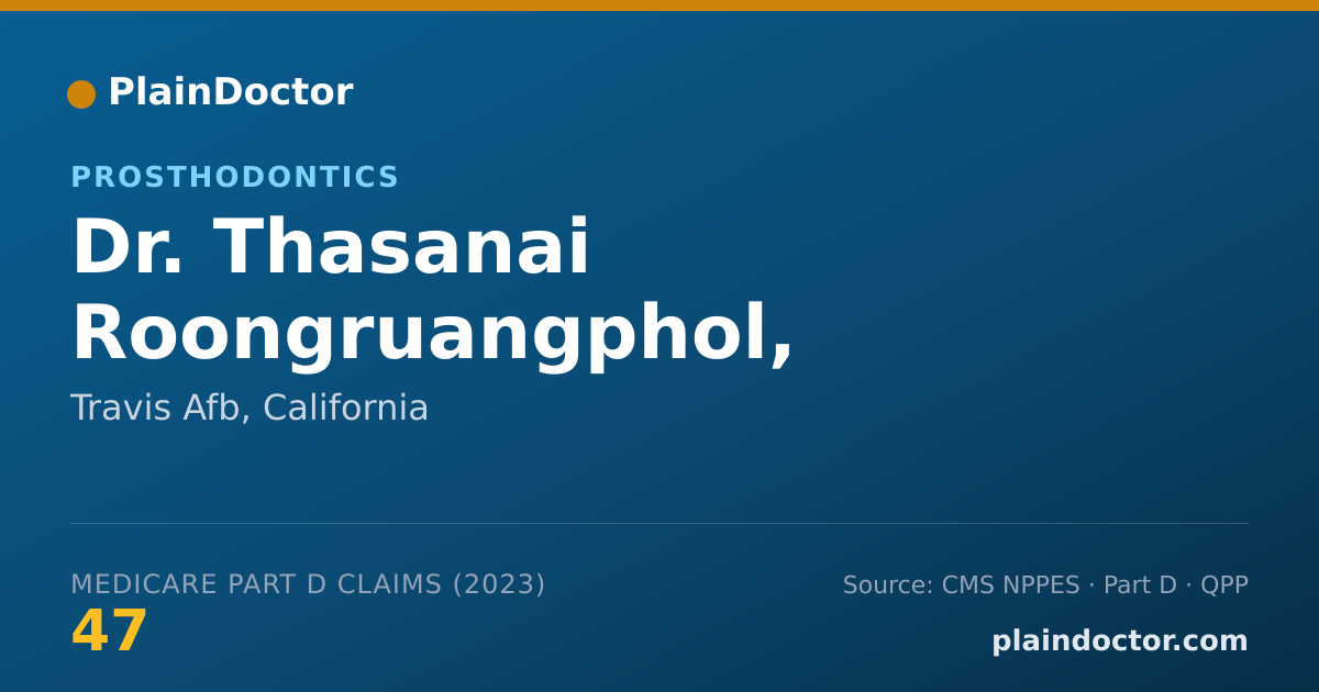 Shareable card for Thasanai Roongruangphol, D.D.S., M.S. - Prosthodontics, Travis Afb, CA