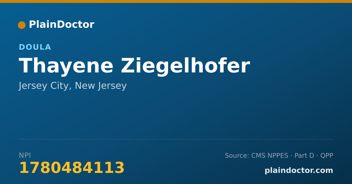 Shareable card for Thayene Ziegelhofer - Doula, Jersey City, NJ