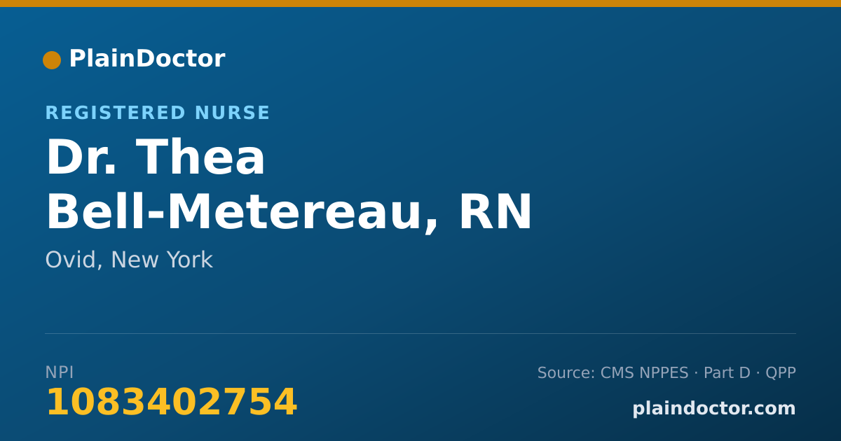 Shareable card for Thea Bell-Metereau, RN - Registered Nurse, Ovid, NY