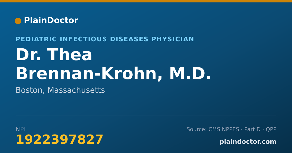 Shareable card for Thea Brennan-Krohn, M.D. - Pediatric Infectious Diseases Physician, Boston, MA