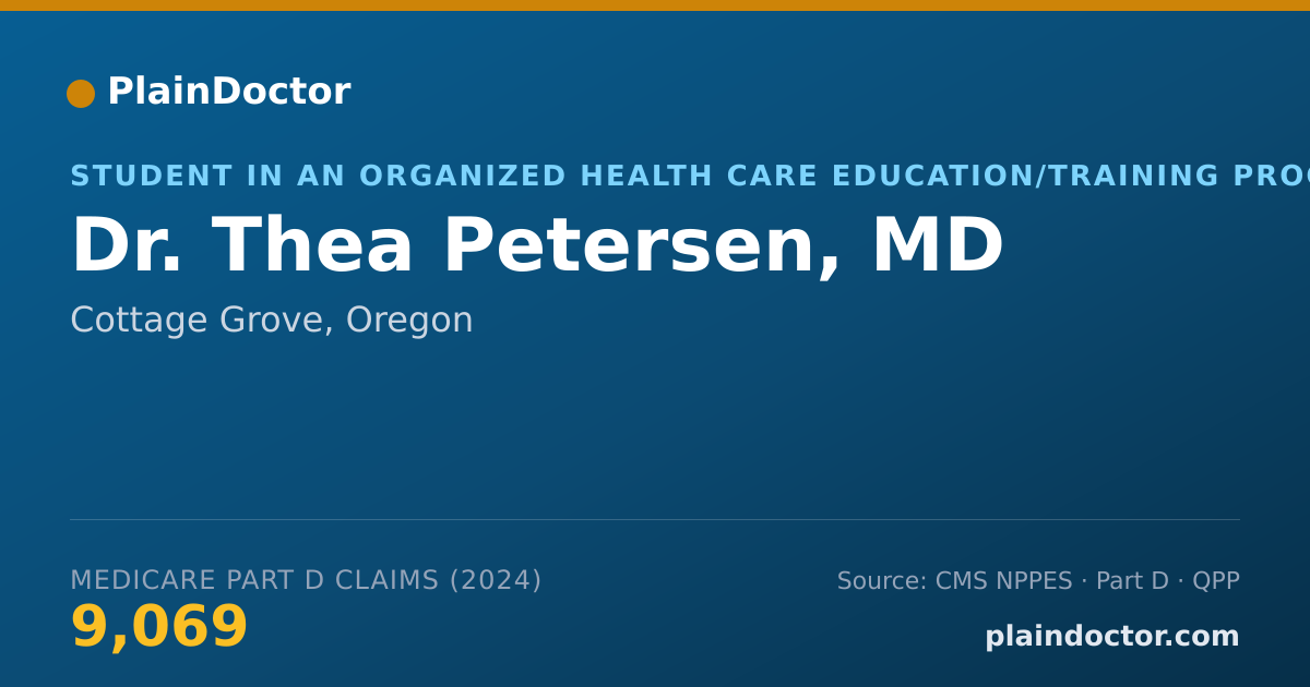 Shareable card for Thea Petersen, MD - Student in an Organized Health Care Education/Training Program, Cottage Grove, OR