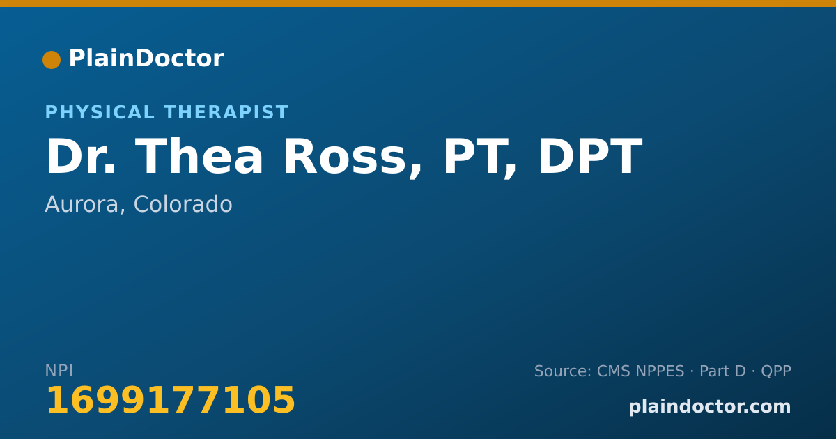 Shareable card for Thea Ross, PT, DPT - Physical Therapist, Aurora, CO