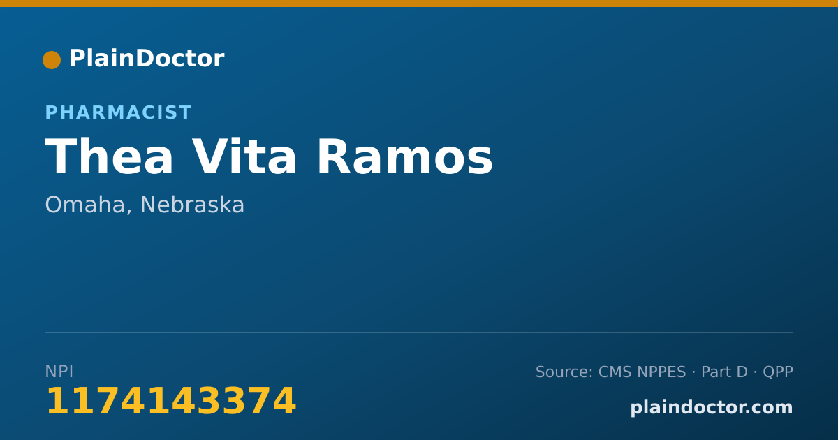 Shareable card for Thea Vita Ramos - Pharmacist, Omaha, NE