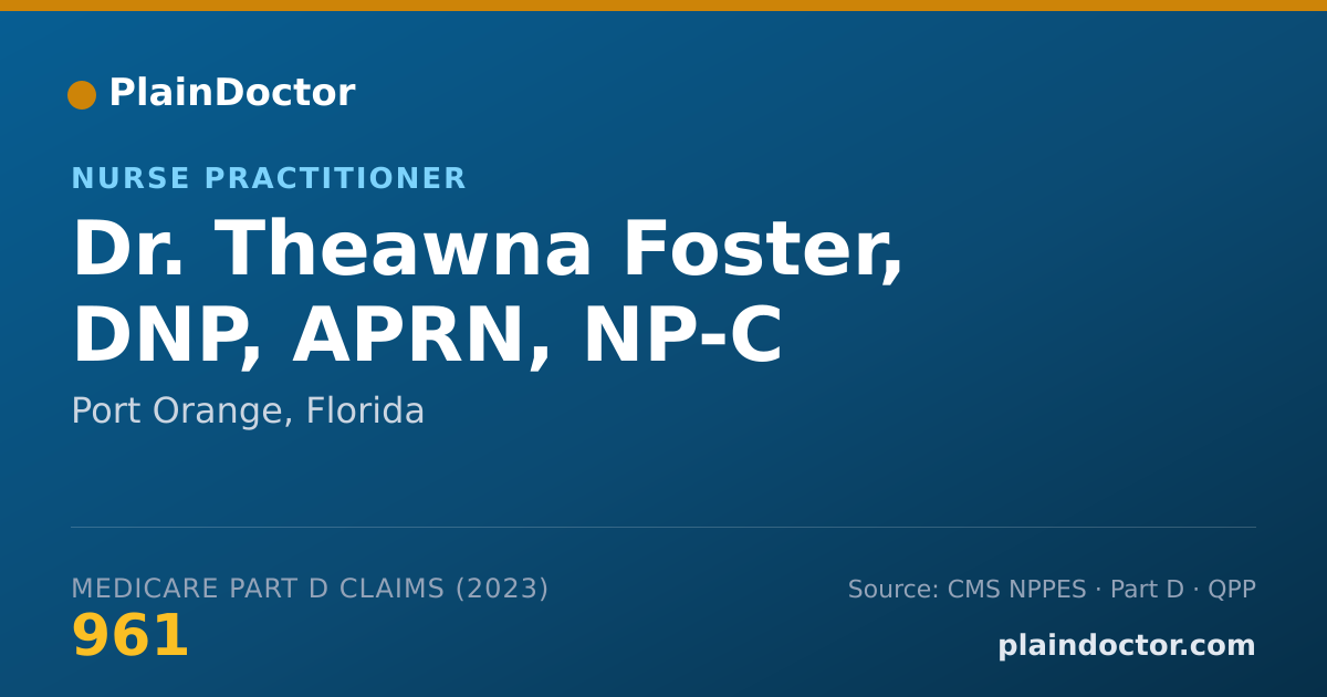 Shareable card for Theawna Foster, DNP, APRN, NP-C - Nurse Practitioner, Port Orange, FL