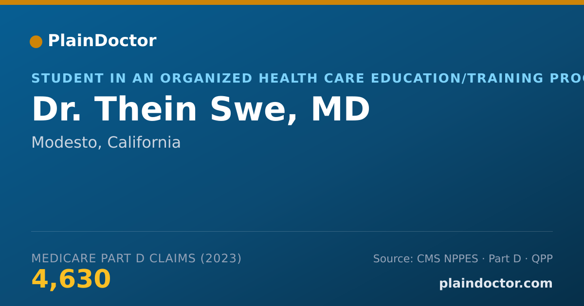 Shareable card for Thein Swe, MD - Student in an Organized Health Care Education/Training Program, Modesto, CA