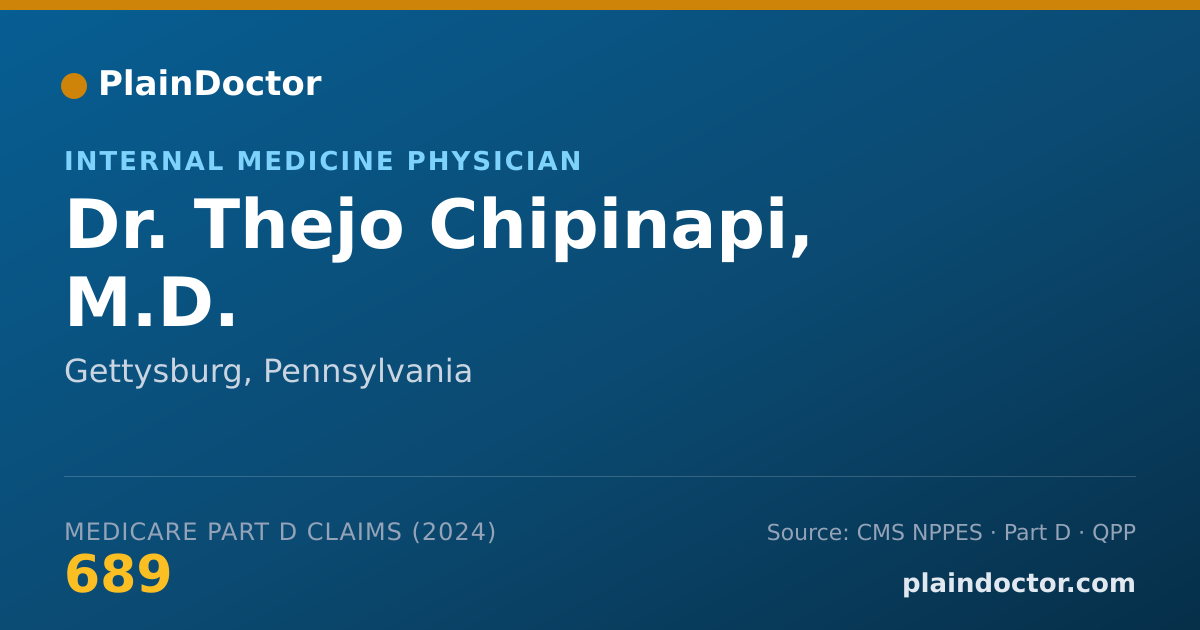 Shareable card for Thejo Chipinapi, M.D. - Internal Medicine Physician, Gettysburg, PA