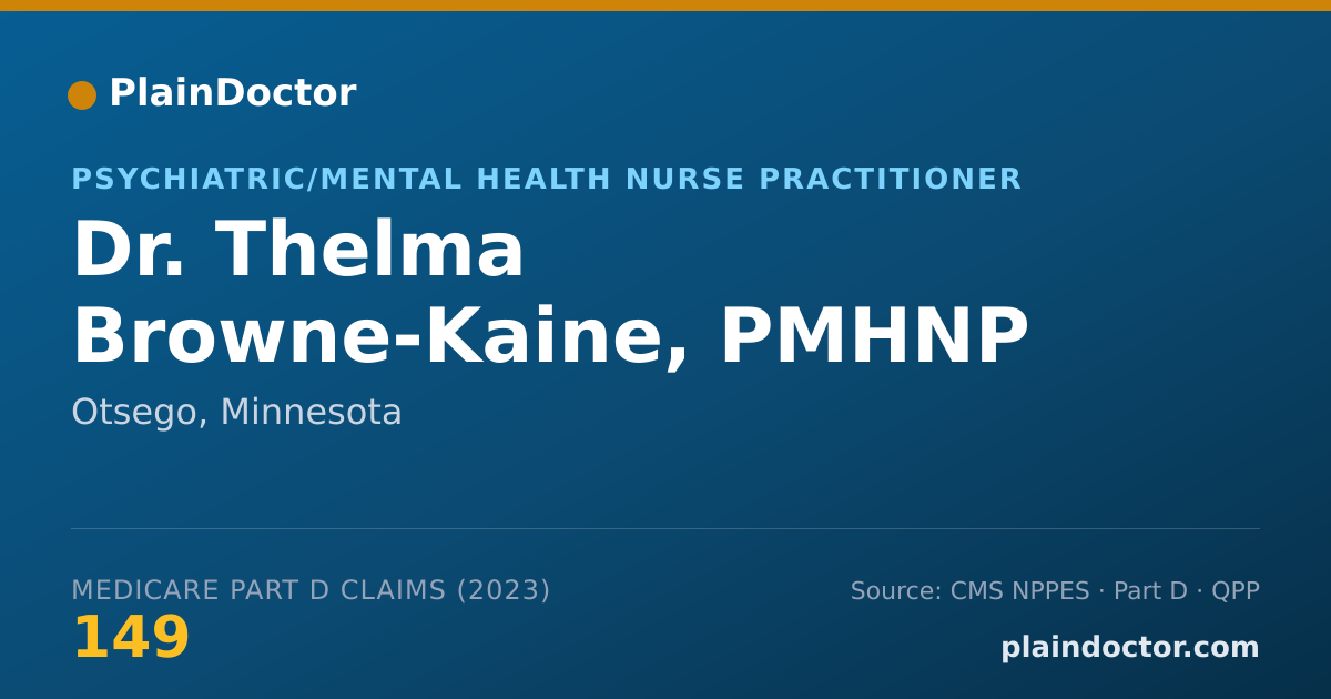 Shareable card for Thelma Browne-Kaine, PMHNP - Psychiatric/Mental Health Nurse Practitioner, Otsego, MN
