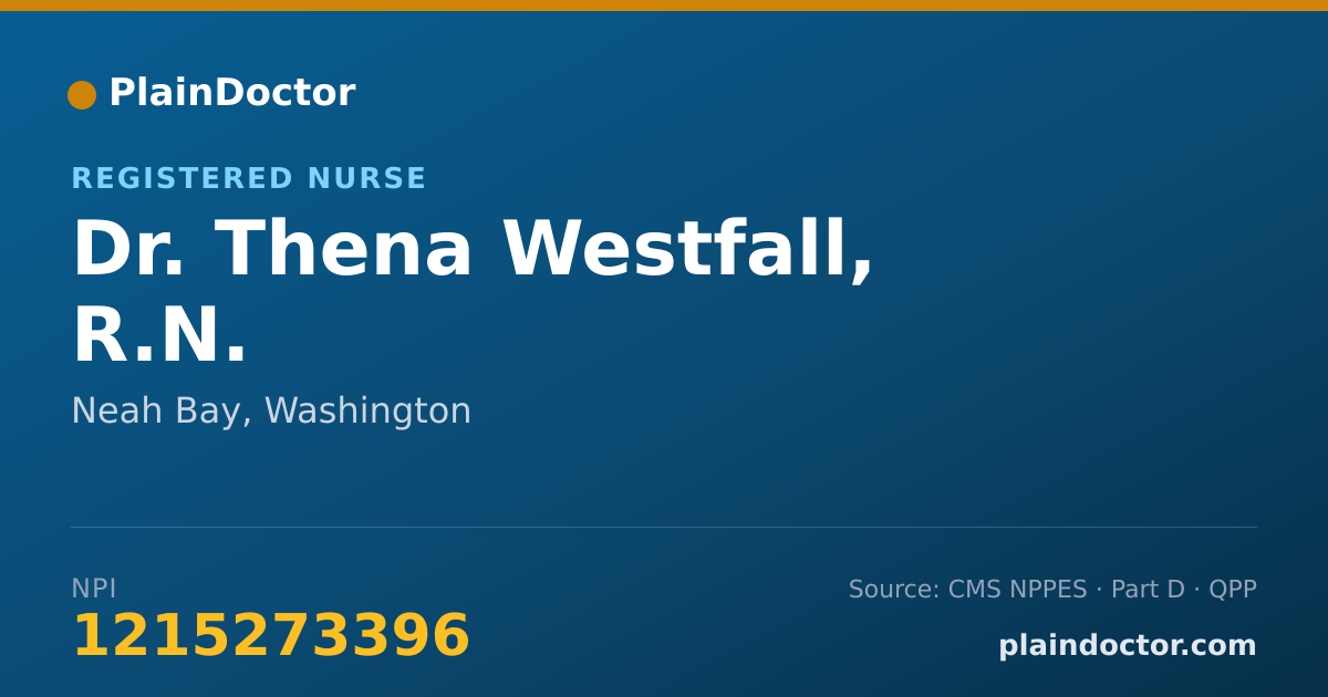 Shareable card for Thena Westfall, R.N. - Registered Nurse, Neah Bay, WA