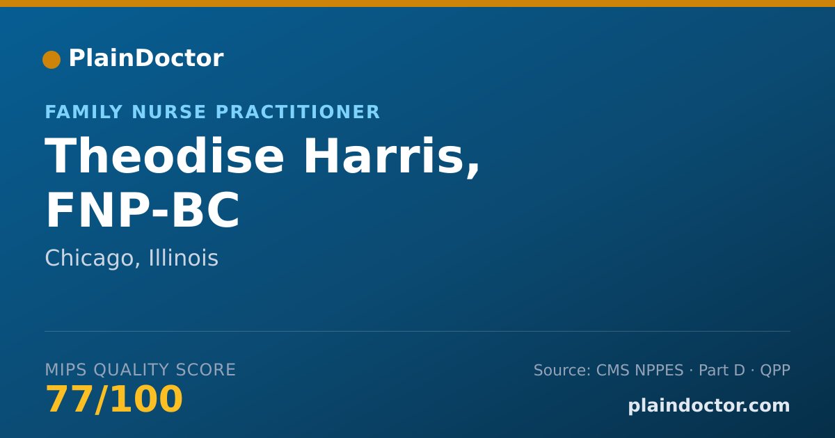 Shareable card for Theodise Harris, FNP-BC - Family Nurse Practitioner, Chicago, IL