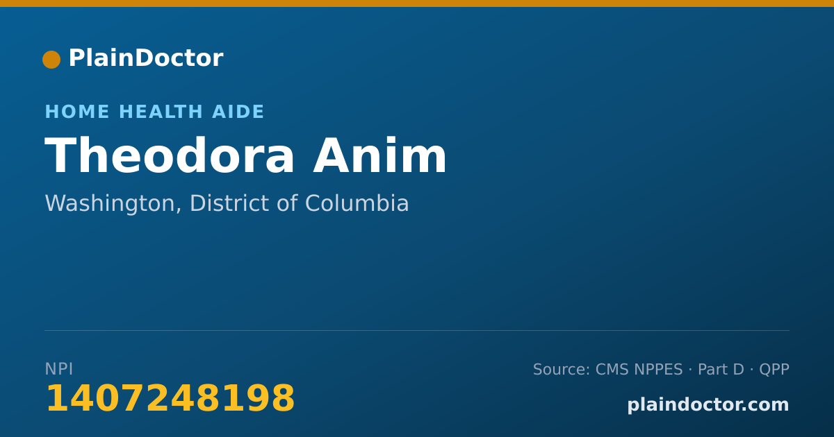 Shareable card for Theodora Anim - Home Health Aide, Washington, DC