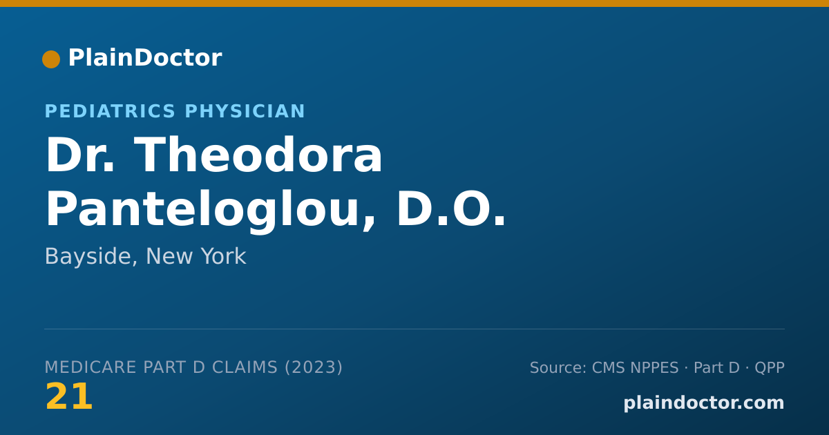 Shareable card for Theodora Panteloglou, D.O. - Pediatrics Physician, Bayside, NY