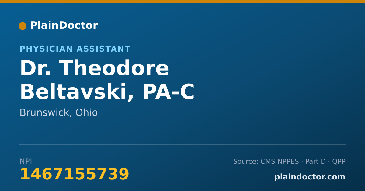 Shareable card for Theodore Beltavski, PA-C - Physician Assistant, Brunswick, OH