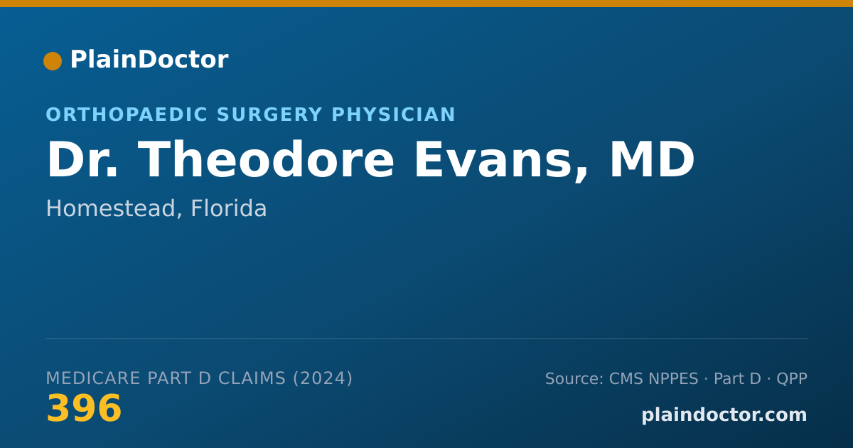 Shareable card for Theodore Evans, MD - Orthopaedic Surgery Physician, Homestead, FL