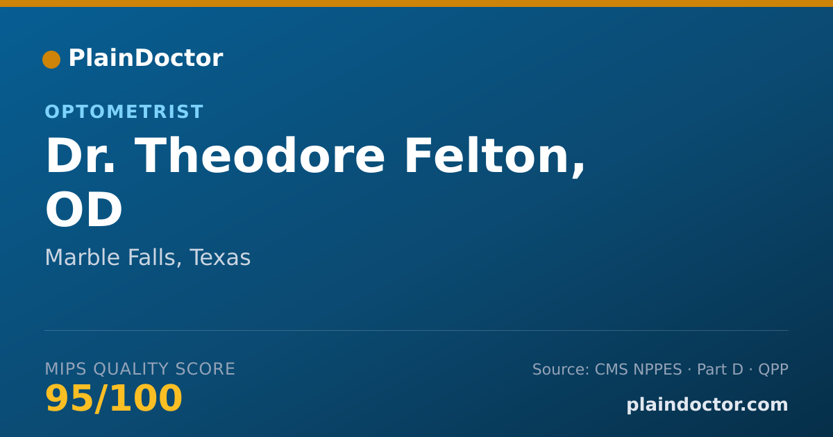 Shareable card for Theodore Felton, OD - Optometrist, Marble Falls, TX
