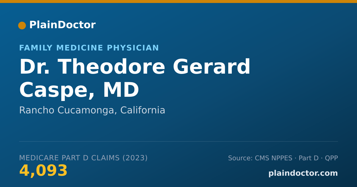 Shareable card for Theodore Gerard Caspe, MD - Family Medicine Physician, Rancho Cucamonga, CA