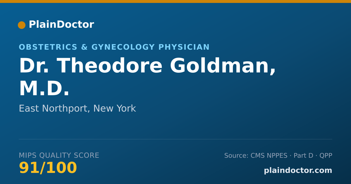 Shareable card for Theodore Goldman, M.D. - Obstetrics & Gynecology Physician, East Northport, NY