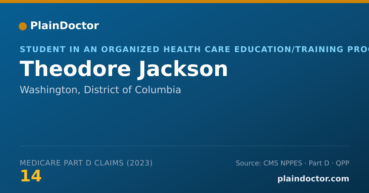 Shareable card for Theodore Jackson - Student in an Organized Health Care Education/Training Program, Washington, DC