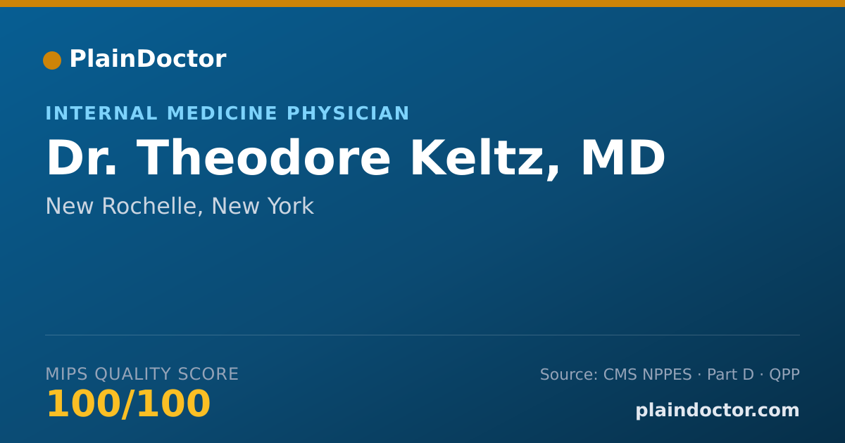 Shareable card for Theodore Keltz, MD - Internal Medicine Physician, New Rochelle, NY