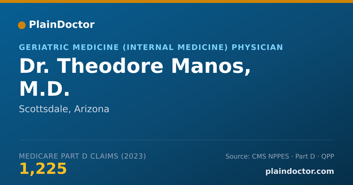 Shareable card for Theodore Manos, M.D. - Geriatric Medicine (Internal Medicine) Physician, Scottsdale, AZ