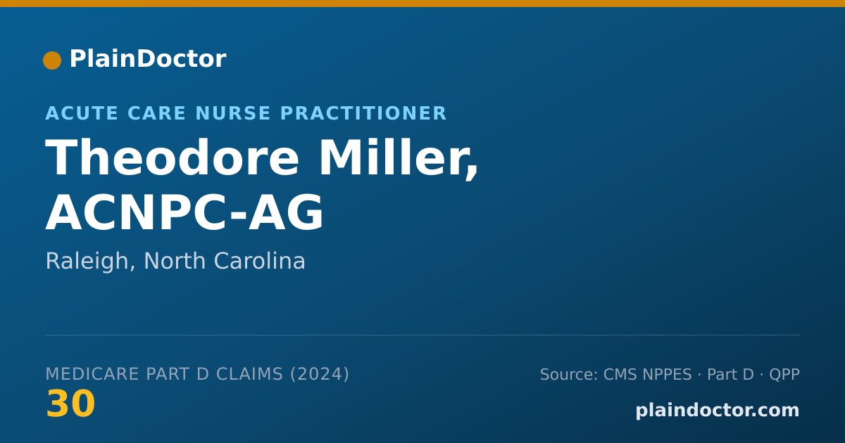 Shareable card for Theodore Miller, ACNPC-AG - Nurse Practitioner, Raleigh, NC