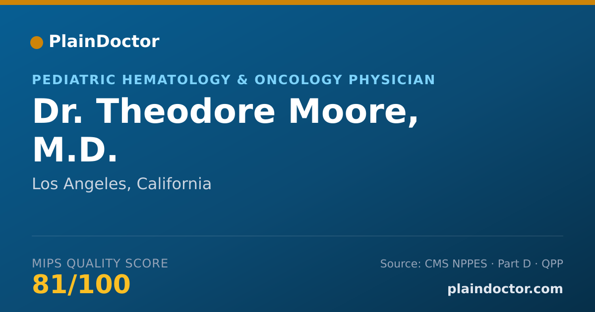 Shareable card for Theodore Moore, M.D. - Pediatric Hematology & Oncology Physician, Los Angeles, CA