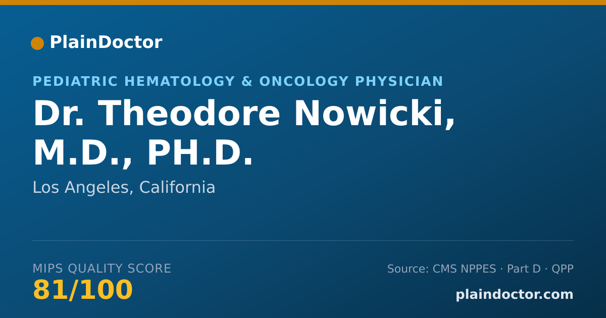 Shareable card for Theodore Nowicki, M.D., PH.D. - Pediatric Hematology & Oncology Physician, Los Angeles, CA