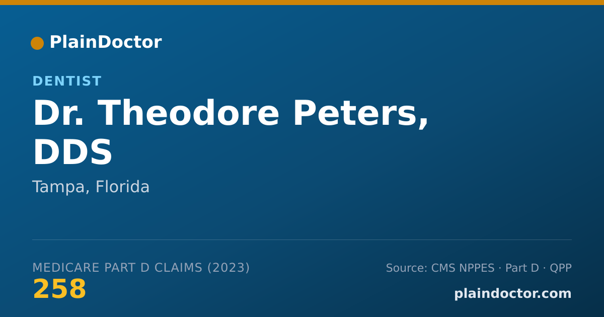 Shareable card for Theodore Peters, DDS - Dentist, Tampa, FL
