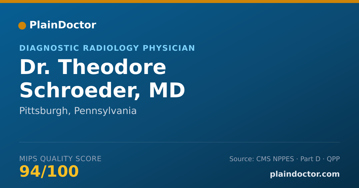 Shareable card for Theodore Schroeder, MD - Diagnostic Radiology Physician, Pittsburgh, PA