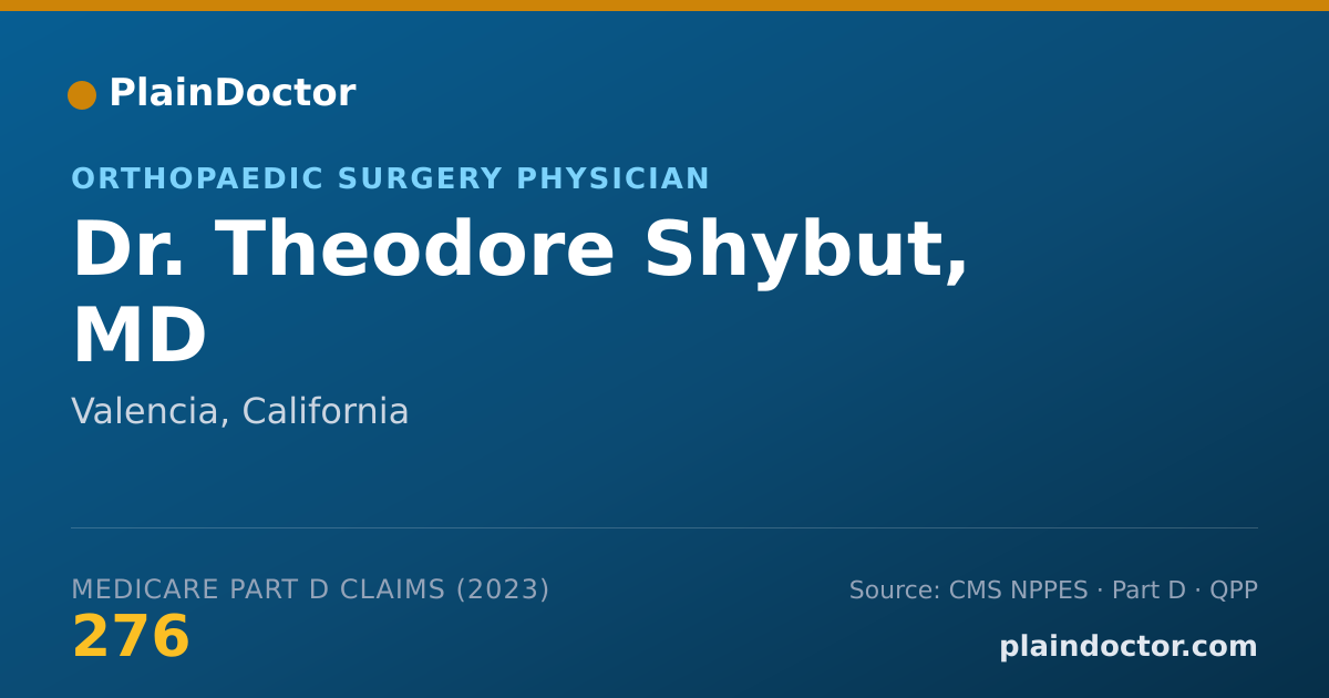 Shareable card for Theodore Shybut, MD - Orthopaedic Surgery Physician, Valencia, CA