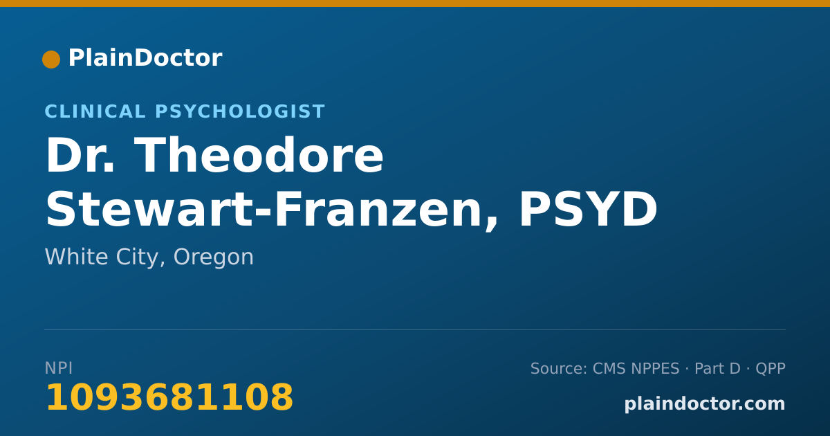 Shareable card for Theodore Stewart-Franzen, PSYD - Clinical Psychologist, White City, OR