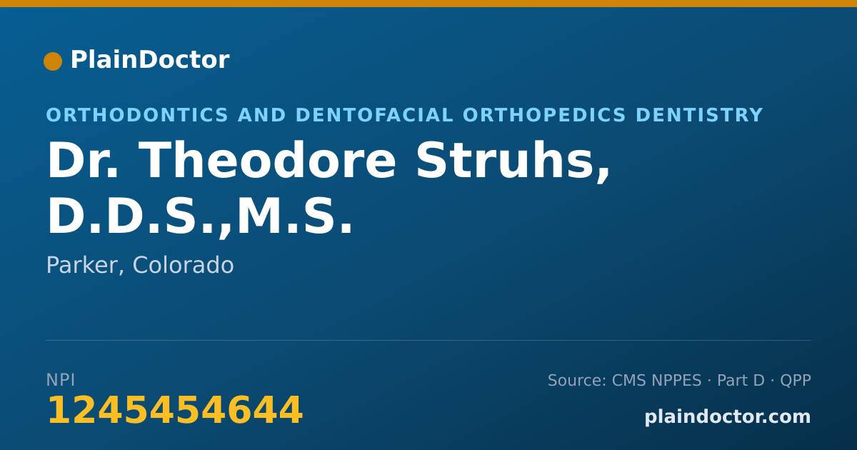 Shareable card for Theodore Struhs, D.D.S.,M.S. - Orthodontics and Dentofacial Orthopedics Dentistry, Parker, CO