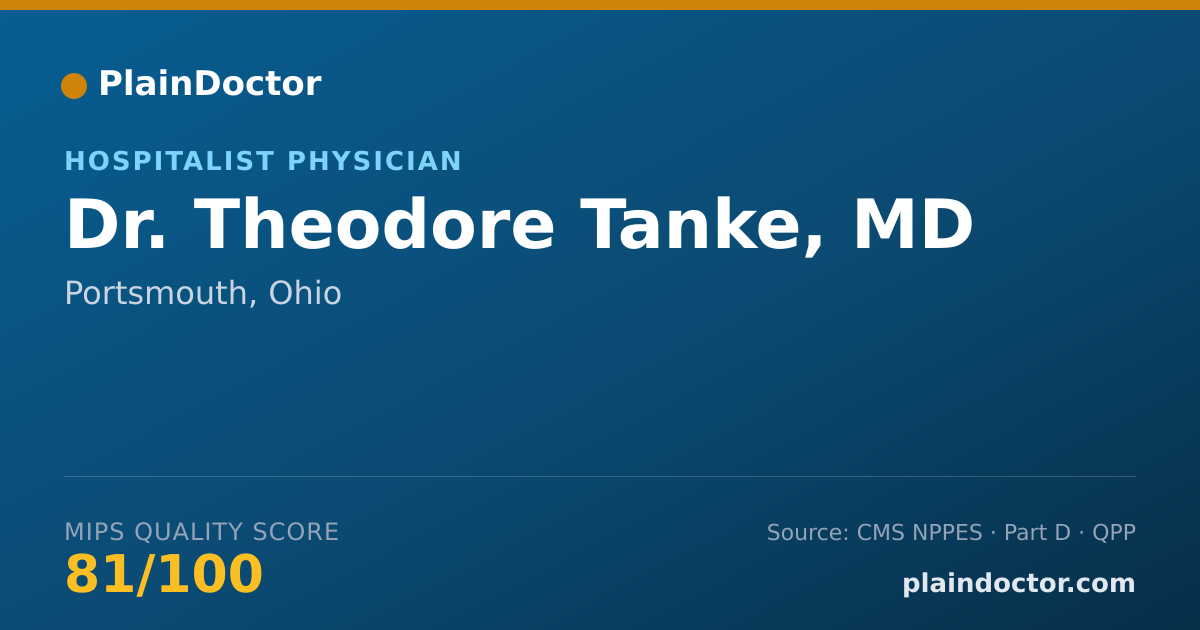 Shareable card for Theodore Tanke, MD - Hospitalist Physician, Portsmouth, OH