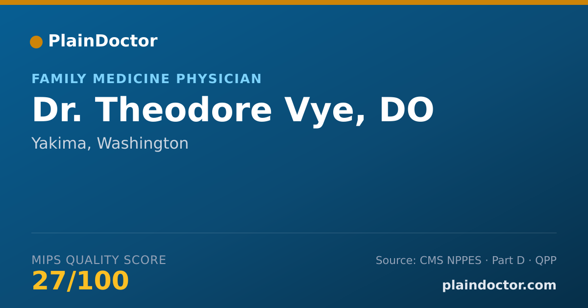 Shareable card for Theodore Vye, DO - Family Medicine Physician, Yakima, WA