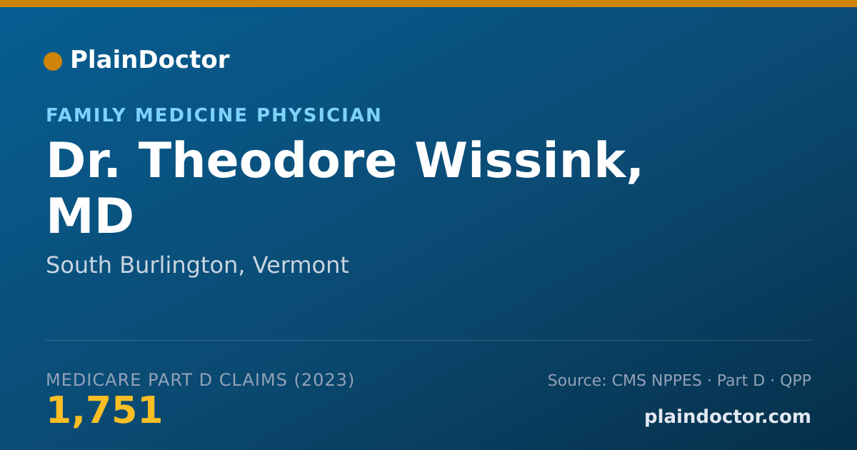 Shareable card for Theodore Wissink, MD - Family Medicine Physician, South Burlington, VT
