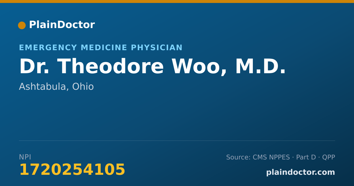 Shareable card for Theodore Woo, M.D. - Emergency Medicine Physician, Ashtabula, OH