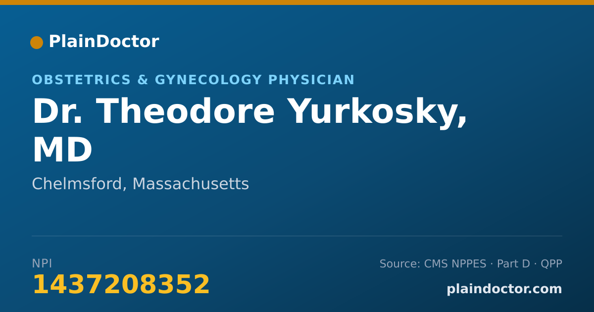 Shareable card for Theodore Yurkosky, MD - Obstetrics & Gynecology Physician, Chelmsford, MA