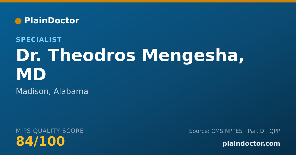 Shareable card for Theodros Mengesha, MD - Specialist, Madison, AL