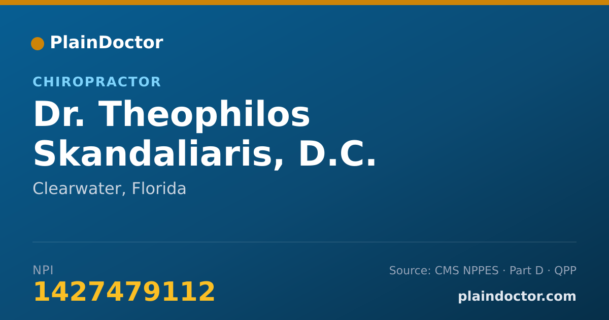 Shareable card for Theophilos Skandaliaris, D.C. - Chiropractor, Clearwater, FL