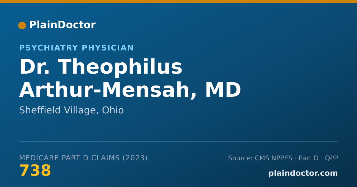 Shareable card for Theophilus Arthur-Mensah, MD - Psychiatry Physician, Sheffield Village, OH