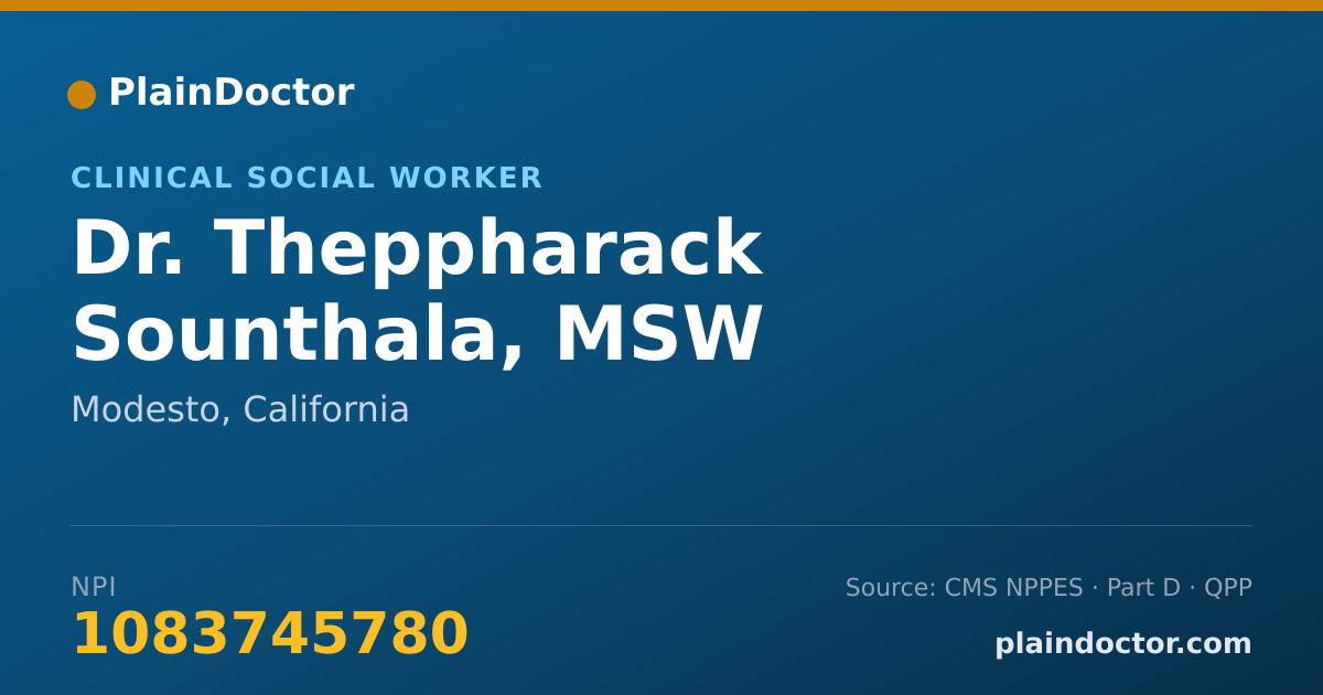 Shareable card for Theppharack Sounthala, MSW - Clinical Social Worker, Modesto, CA
