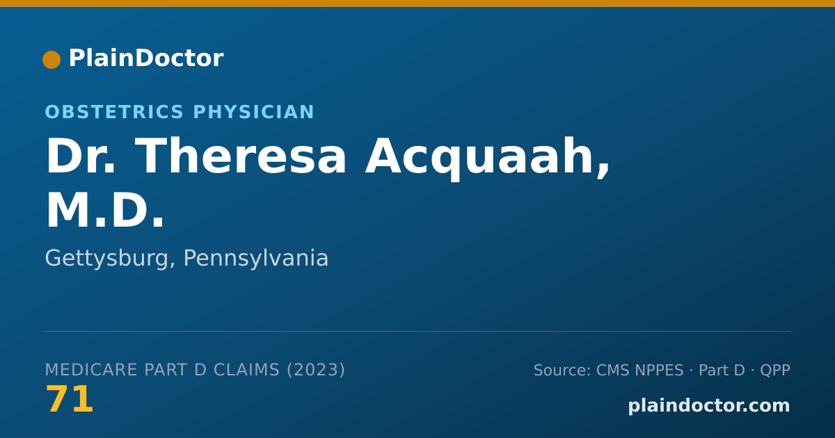 Shareable card for Theresa Acquaah, M.D. - Obstetrics Physician, Gettysburg, PA