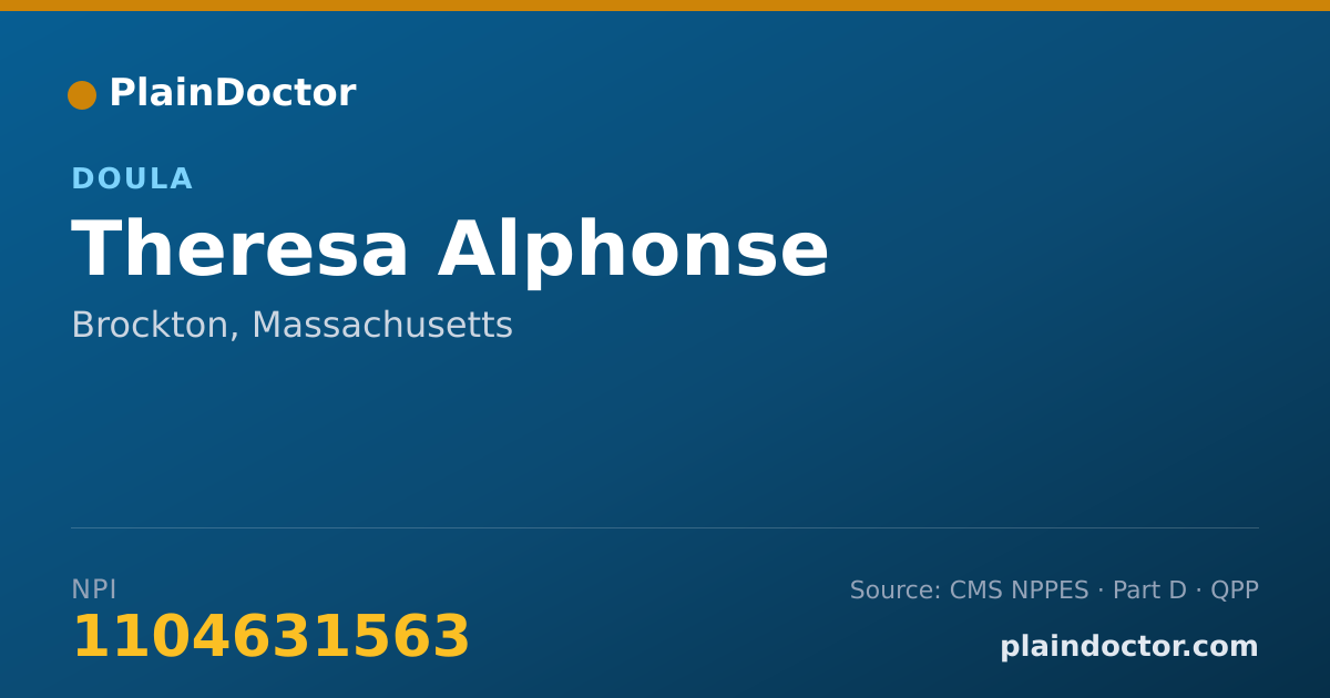 Shareable card for Theresa Alphonse - Doula, Brockton, MA