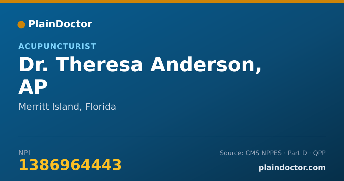 Shareable card for Theresa Anderson, AP - Acupuncturist, Merritt Island, FL