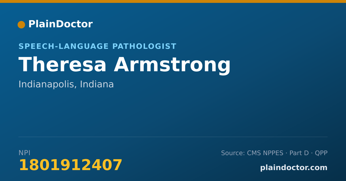 Shareable card for Theresa Armstrong - Speech-Language Pathologist, Indianapolis, IN