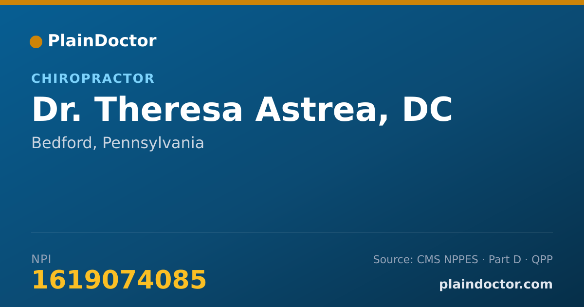 Shareable card for Theresa Astrea, DC - Chiropractor, Bedford, PA